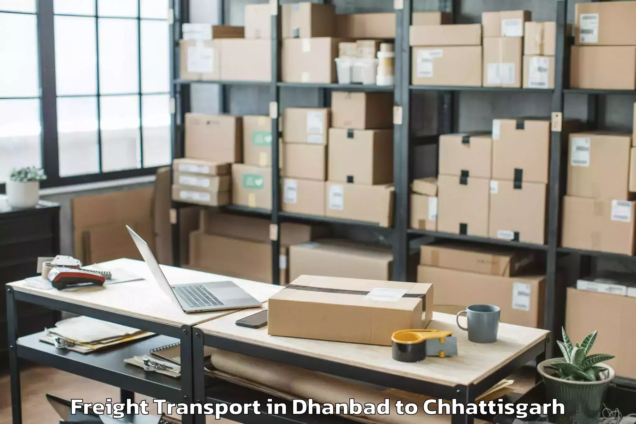 Trusted Dhanbad to Indira Kala Sangeet Vishwavidy Freight Transport